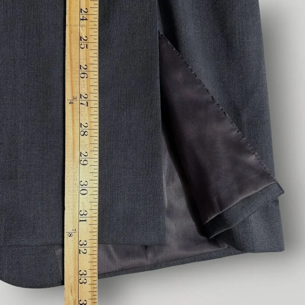 RALPH LAUREN Slim fit Mens Blazer Sport Coat 2-Button Suit Jacket 46L WOOL Gray